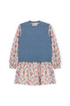 Color Me Sweet Floral Knit Dress & Vest Set – Blue