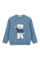 Tiny Adventure Bear Sweater – Indigo Blue