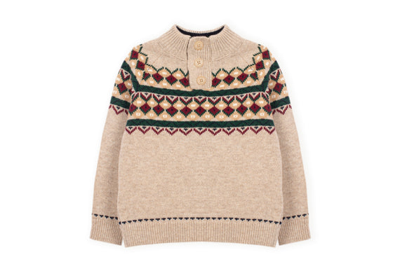 Cool Club Fair Isle Sweater – Beige