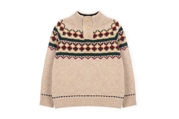 Cool Club Fair Isle Sweater – Beige